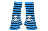 Black and Blue Skull Arm Length Fingerless Gloves